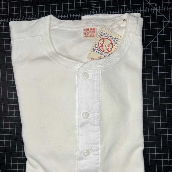 Real McCoy's UNION HENLEY UNDERSHIRT S/S White Size Large 42-44 - Picture 3 of 16